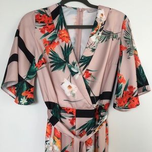 Tropical Jumpsuit with Belt
